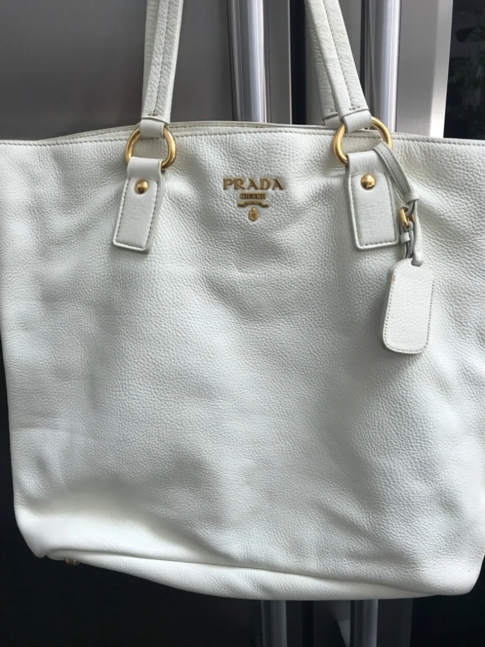 Prada Off-White Leather Tote/Shopper